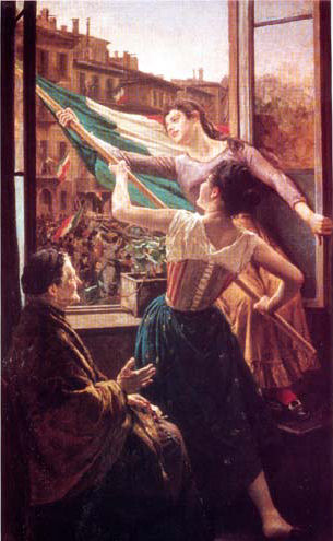 Episodio cinque Giornate di Milano - Olio su Tela di Carlo Stragliati - Museo del Risorgimento di Milano
